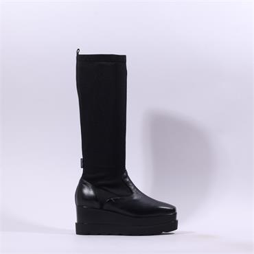 Marco Moreo Vienna Platform Long Boot - Black Stretch